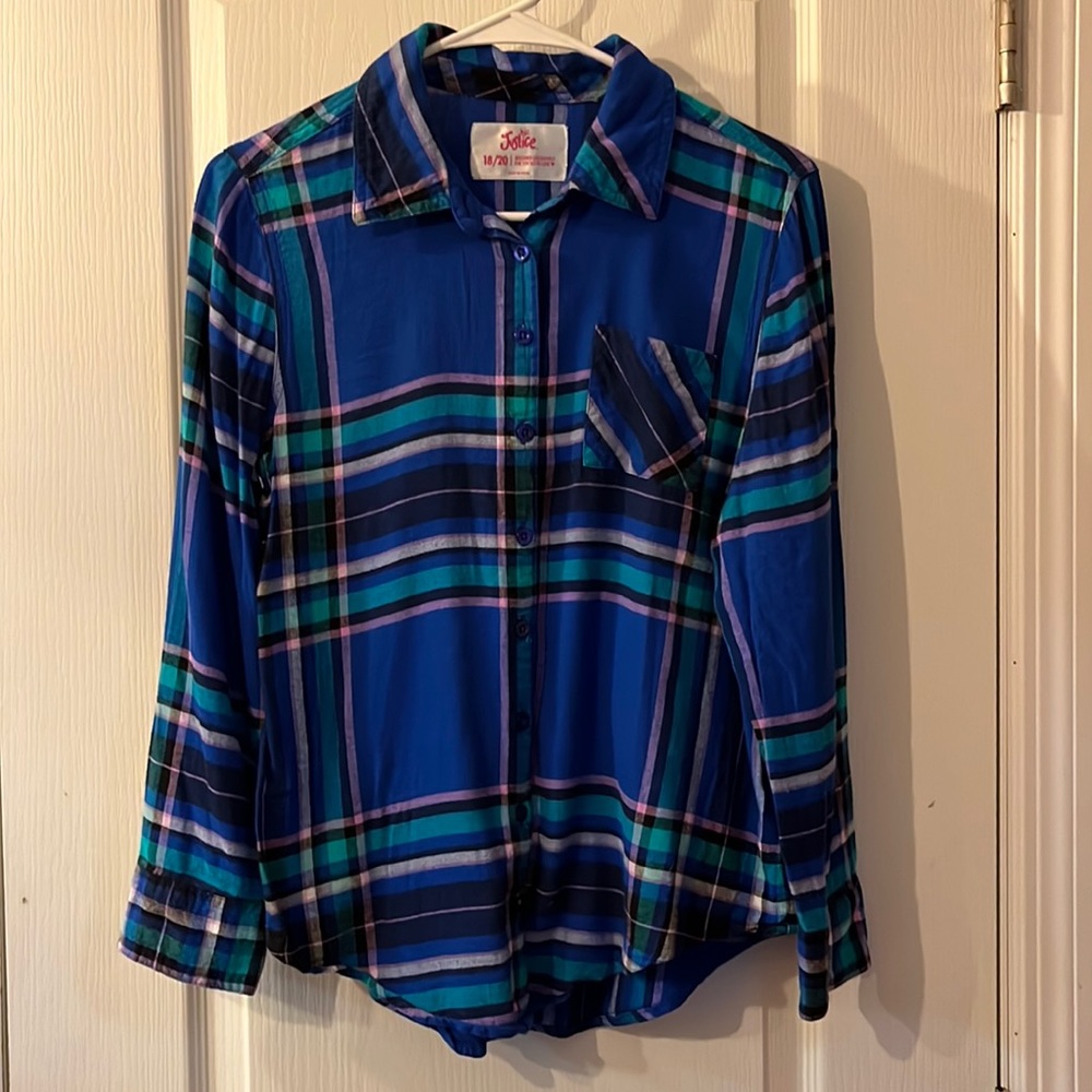 Blue Plaid Justice Flannel 18/20